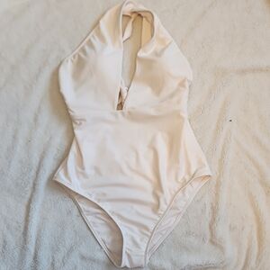 NWOT Shade & Shore Ivory Cream One Piece Swimsuit Women's Size Medium